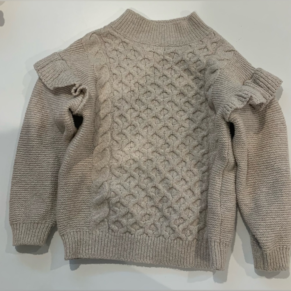 6/$20 Old Navy Cable Knit Turtleneck Sweater with ruffle sleeves